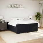 Giroletto a Molle con Materasso Nero 200x200 cm in Velluto