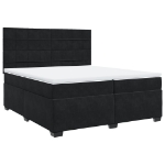 Giroletto a Molle con Materasso Nero 200x200 cm in Velluto
