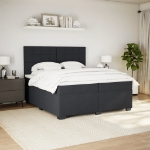Giroletto a Molle con Materasso Nero 200x200 cm in Velluto