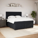 Giroletto a Molle con Materasso Nero 200x200 cm in Velluto