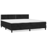 Giroletto a Molle con Materasso Nero 200x200 cm in Velluto