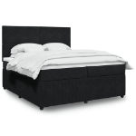 Giroletto a Molle con Materasso Nero 200x200 cm in Velluto