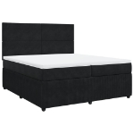 Giroletto a Molle con Materasso Nero 200x200 cm in Velluto