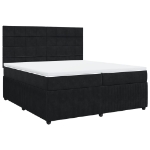 Giroletto a Molle con Materasso Nero 200x200 cm in Velluto