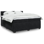 Giroletto a Molle con Materasso Nero 200x200 cm in Velluto