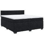 Giroletto a Molle con Materasso Nero 200x200 cm in Velluto