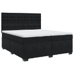 Giroletto a Molle con Materasso Nero 200x200 cm in Velluto