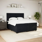 Giroletto a Molle con Materasso Nero 200x200 cm in Velluto
