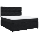 Giroletto a Molle con Materasso Nero 200x200 cm in Velluto