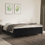 Giroletto a Molle con Materasso Nero 200x200 cm in Velluto