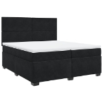 Giroletto a Molle con Materasso Nero 200x200 cm in Velluto