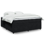 Giroletto a Molle con Materasso Nero 200x200 cm in Velluto