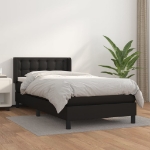 Giroletto a Molle con Materasso Nero 80x200 cm in Similpelle