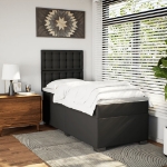 Giroletto a Molle con Materasso Nero 80x200 cm in Similpelle