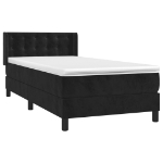 Giroletto a Molle con Materasso Nero 80x200 cm in Velluto