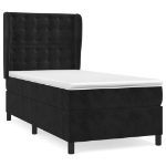 Giroletto a Molle con Materasso Nero 80x200 cm in Velluto