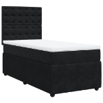 Giroletto a Molle con Materasso Nero 80x200 cm in Velluto