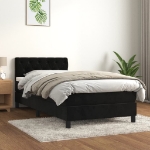 Giroletto a Molle con Materasso Nero 80x200 cm in Velluto