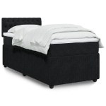 Giroletto a Molle con Materasso Nero 80x200 cm in Velluto