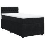 Giroletto a Molle con Materasso Nero 80x200 cm in Velluto