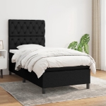 Giroletto a Molle con Materasso Nero 80x200 cm inTessuto