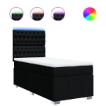 Giroletto a Molle con Materasso Nero 80x200 cm inTessuto