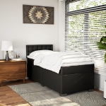 Giroletto a Molle con Materasso Nero 90x190 cm in Similpelle