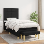 Giroletto a Molle con Materasso Nero 90x190 cm in Tessuto