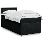 Giroletto a Molle con Materasso Nero 90x190 cm in Tessuto