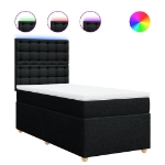 Giroletto a Molle con Materasso Nero 90x190 cm in Tessuto