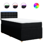 Giroletto a Molle con Materasso Nero 90x190 cm in Tessuto