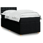 Giroletto a Molle con Materasso Nero 90x190 cm in Tessuto