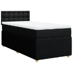 Giroletto a Molle con Materasso Nero 90x190 cm in Tessuto