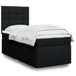 Giroletto a Molle con Materasso Nero 90x190 cm in Tessuto