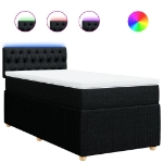 Giroletto a Molle con Materasso Nero 90x190 cm in Tessuto