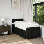 Giroletto a Molle con Materasso Nero 90x190 cm in Tessuto