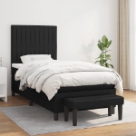 Giroletto a Molle con Materasso Nero 90x190 cm in Tessuto