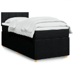 Giroletto a Molle con Materasso Nero 90x190 cm in Tessuto