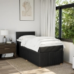 Giroletto a Molle con Materasso Nero 90x190 cm in Tessuto