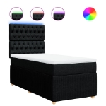 Giroletto a Molle con Materasso Nero 90x190 cm in Tessuto