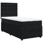 Giroletto a Molle con Materasso Nero 90x190 cm in Velluto