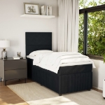 Giroletto a Molle con Materasso Nero 90x190 cm in Velluto