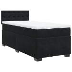 Giroletto a Molle con Materasso Nero 90x190 cm in Velluto