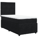 Giroletto a Molle con Materasso Nero 90x190 cm in Velluto