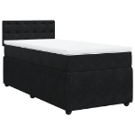 Giroletto a Molle con Materasso Nero 90x190 cm in Velluto