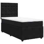 Giroletto a Molle con Materasso Nero 90x190 cm in Velluto
