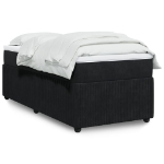 Giroletto a Molle con Materasso Nero 90x190 cm in Velluto