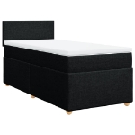 Giroletto a Molle con Materasso Nero 90x200 cm in Tessuto