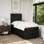 Giroletto a Molle con Materasso Nero 90x200 cm in Tessuto