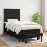 Giroletto a Molle con Materasso Nero 90x200 cm in Tessuto